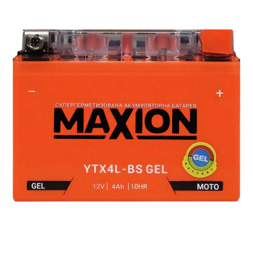 Мото аккумулятор MAXION Gel 12V 4A YTX 4L-BS